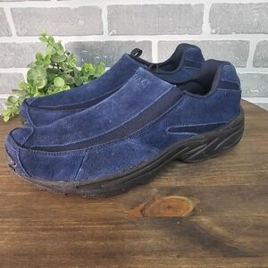 Ryka Cascade Roamer Suede Leather Slip On Loafers Women's 8M Walking‎ Shoes Blue